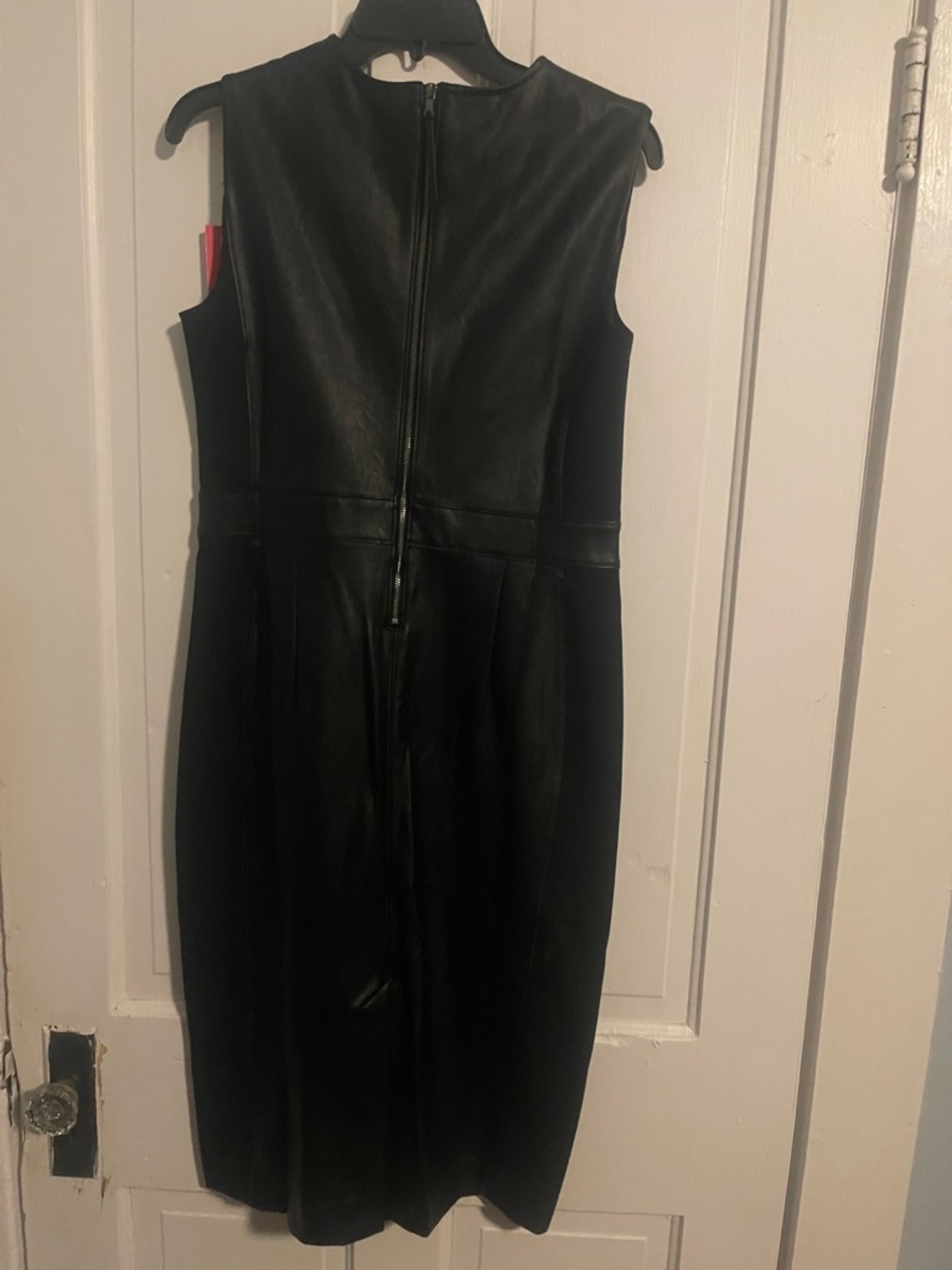 SPANX Black Faux-Leather Panel Midi Dress - Picture 3 of 3